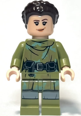Preowned LEGO® Minifigure – Star Wars sw1296 Princess Leia Olive Green Endor Outfit Hair