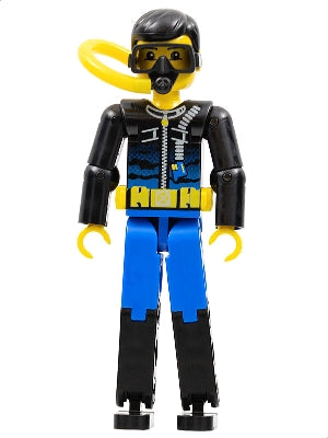 Preowned LEGO® Minifigure – Technic tech002a Technic Figure Blue Legs Black Top w/Zippered