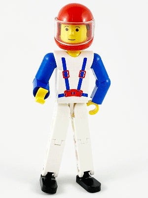 Preowned LEGO® Minifigure – Technic tech006a Technic Figure White Legs White Top w/Blue Sus