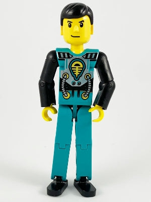 Preowned LEGO® Minifigure – Technic tech013 Technic Figure Dark Turquoise Legs Dark Turquoi