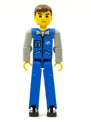 Preowned LEGO® Minifigure – Technic tech015 Technic Figure Blue Legs Blue Top w/Zipper and