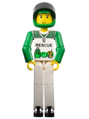 Preowned LEGO® Minifigure – Technic tech022a Technic Figure White Legs White Torso w/Black