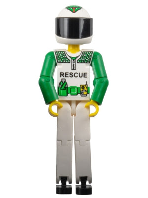 LEGO® Minifigure Technic tech022b Technic Figure White Legs White Top w/Black RE