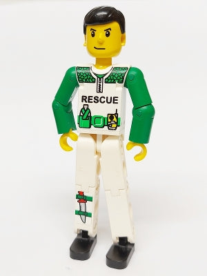 Preowned LEGO® Minifigure – Technic tech022s Technic Figure White Legs White Torso w/Black