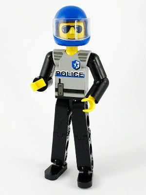 LEGO® Minifigure Technic tech029a Technic Figure Black Legs Light Gray Top w/Pol