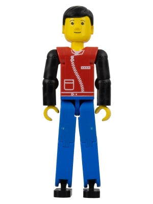 Preowned LEGO® Minifigure – Technic tech031 Technic Figure Blue Legs Red Top w/Zipper Black