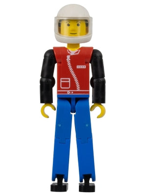 LEGO® Minifigure Technic tech031a Technic Figure Blue Legs Red Top w/Zipper Blac