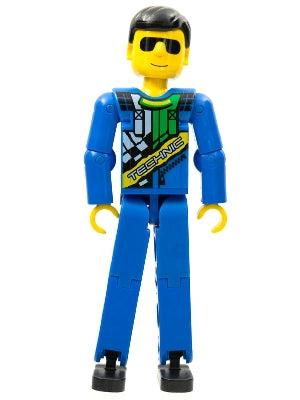 Preowned LEGO® Minifigure – Technic tech033 Technic Figure Blue Legs Blue Top w/Technic Log