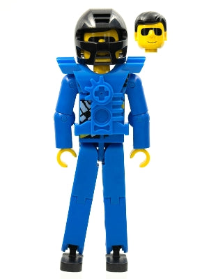 Preowned LEGO® Minifigure – Technic tech033a Technic Figure Blue Legs Blue Top w/Chest Plat
