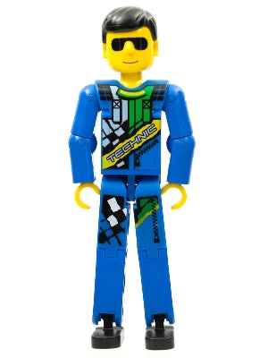 Preowned LEGO® Minifigure – Technic tech033s Technic Figure Blue Legs Blue Top w/Technic Lo