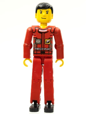 Preowned LEGO® Minifigure – Technic tech034 Technic Figure Red Legs Red Top w/Technic Logo