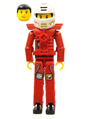 Preowned LEGO® Minifigure – Technic tech034as Technic Figure Red Legs Red Top w/Chest Plate