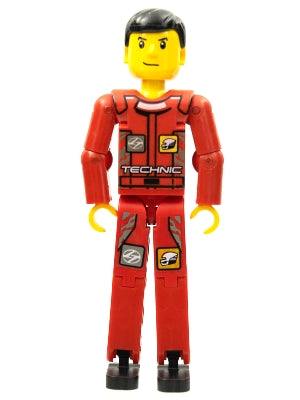 Preowned LEGO® Minifigure – Technic tech034s Technic Figure Red Legs Red Top w/Technic Logo