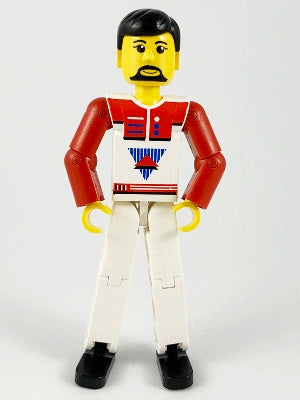 Preowned LEGO® Minifigure – Technic tech036 Technic Figure White Legs White Top w/Red Vest