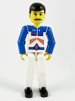 Preowned LEGO® Minifigure – Technic tech037 Technic Figure White Legs White Top w/Red Arrow