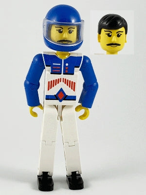 Preowned LEGO® Minifigure – Technic tech037a Technic Figure White Legs White Top w/Red Arro