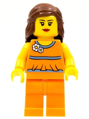 Preowned LEGO® Minifigure – LEGO® Brand tls029 Store Female Orange Halter Top Toronto Fairv