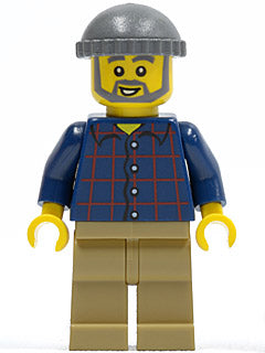 Preowned LEGO® Minifigure – LEGO® Brand tls073 Store Male Plaid Button Shirt Dark Tan Legs