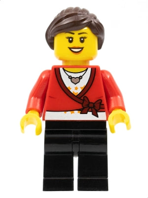 Preowned LEGO® Minifigure – LEGO® Brand tls088a Store Female Sweater Cropped w/Bow Heart Ne