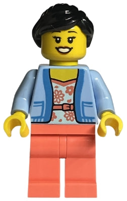 Preowned LEGO® Minifigure – LEGO® Brand tls111 Store Customer Female Bright Light Blue Jack