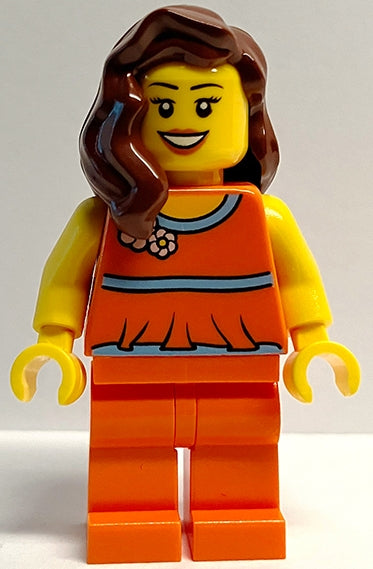 Preowned LEGO® Minifigure – LEGO® Brand tls121 Store Female Orange Halter Top West Hartford