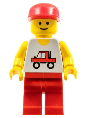 Preowned LEGO® Minifigure – Town trc001 Trucker Red Legs Red Cap