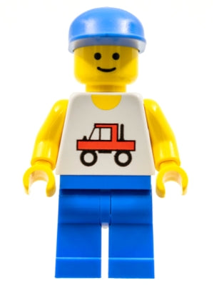 Preowned LEGO® Minifigure – Town trc002 Trucker Blue Legs Blue Cap