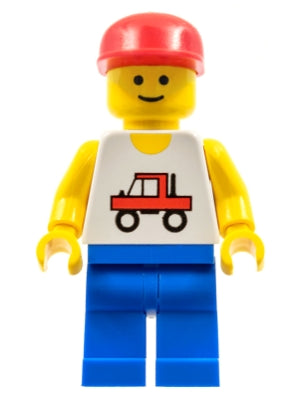 Preowned LEGO® Minifigure – Town trc003 Trucker Blue Legs Red Cap