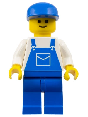 Preowned LEGO® Minifigure – Town trn026 Overalls Blue w/Pocket Blue Legs Blue Cap