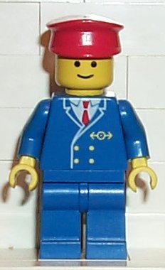 Preowned LEGO® Minifigure – Train trn046 Railway Employee 1 Blue Legs