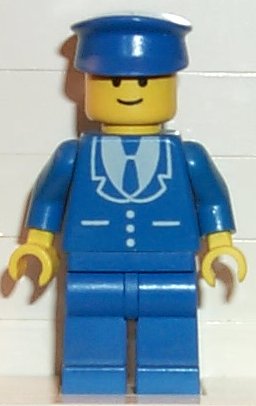 Preowned LEGO® Minifigure – Town trn100 Suit w/3 Buttons Blue Blue Legs Blue Hat