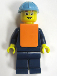 Preowned LEGO® Minifigure – Train trn151 Maersk Train Workman 3 Smile and White Glasses