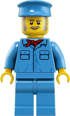 LEGO® Minifigure Train trn254 Train Worker Male Medium Blue Hat Medium Blue Shir