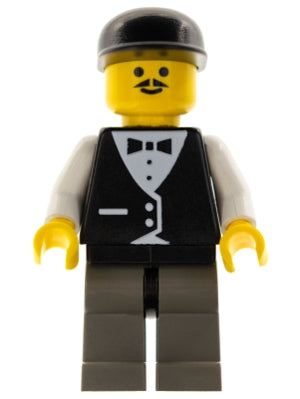 Preowned LEGO® Minifigure – Town twn004 Town Vest Formal Race Official Black Cap