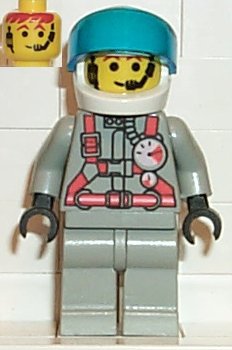 Preowned LEGO® Minifigure – Town twn006 Fire City Center 2 Light Gray Legs White Helmet Vis