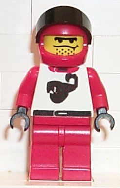 Preowned LEGO® Minifigure – Town twn010 Race Driver Red Scorpion Red Helmet