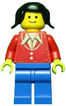 Preowned LEGO® Minifigure – Town twn017 Patron Red Torso w/Buttons and Collar (Torso Sticke