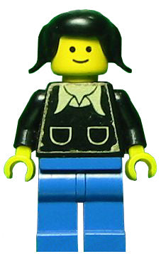 Preowned LEGO® Minifigure – Town twn018 Patron Black Torso w/Pockets and Collar (Torso Stic