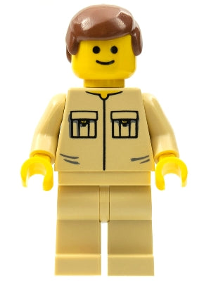 LEGO® Minifigure Town twn030 Shirt w/2 Pockets No Collar Tan Legs Reddish Brown
