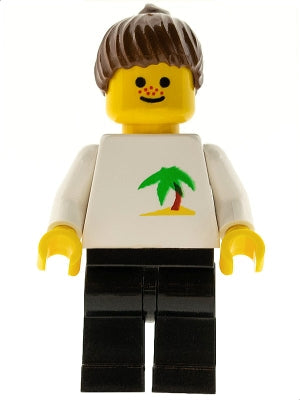 Preowned LEGO® Minifigure – Town twn036 Palm Tree Black Legs Brown Ponytail Hair