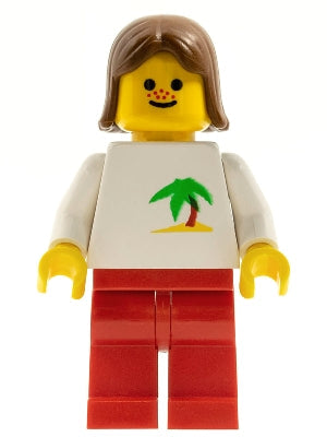 LEGO® Minifigure Town twn043 Palm Tree Red Legs Brown Female Hair