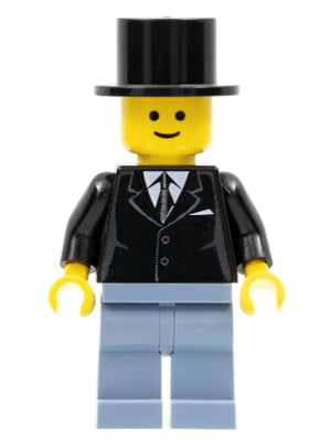 Preowned LEGO® Minifigure – Town twn071 Suit Black Top Hat Sand Blue Legs