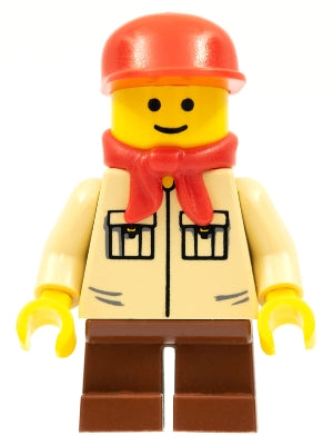 Preowned LEGO® Minifigure – Town twn074 Shirt w/2 Pockets No Collar Reddish Brown Short Leg