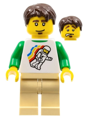 Preowned LEGO® Minifigure – Town twn079 Classic Space Minifigure Floating Pattern Tan Legs