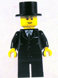 Preowned LEGO® Minifigure – Town twn133 Suit Black Top Hat Black Legs