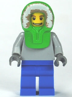 Preowned LEGO® Minifigure – Town twn149 Plain Light Bluish Gray Torso Blue Legs Bright Gree