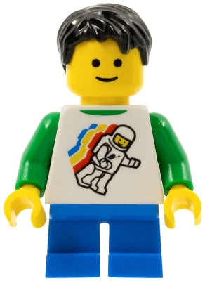 Preowned LEGO® Minifigure – Town twn162 Boy Classic Space Minifigure Floating Pattern Blue