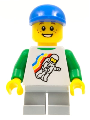 Preowned LEGO® Minifigure – Town twn166 Classic Space Minifigure Floating Pattern Light Blu