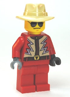 Preowned LEGO® Minifigure – Town twn183 Red Jacket w/Tan and White Zigzag Pattern Red Legs