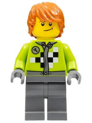 LEGO® Minifigure Town twn184 Lime Jacket w/Wrench and Black and White Checkered